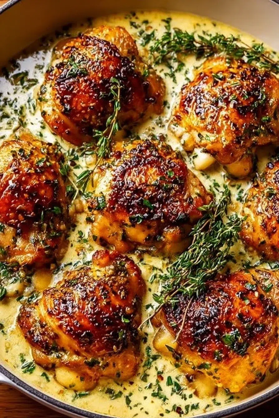 Creamy Garlic Chicken Thighs (Restaurant-Style, 30 Minutes)