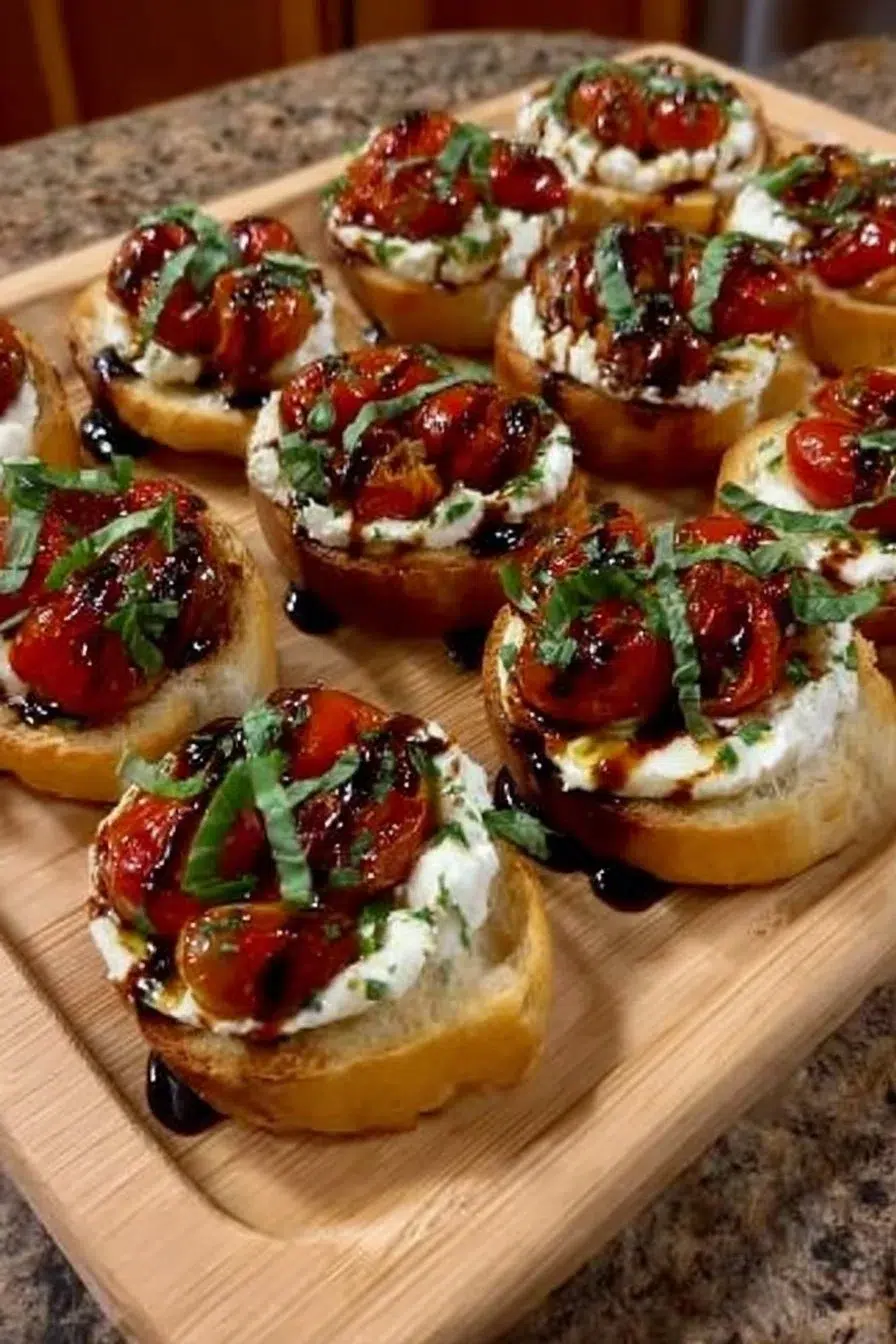 Ricotta Crostini with Roasted Tomatoes