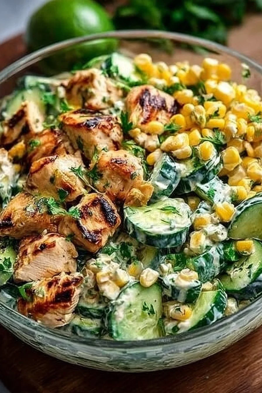 Street Corn Creamy Cucumber Chicken Salad: An Amazing Ultimate Recipe