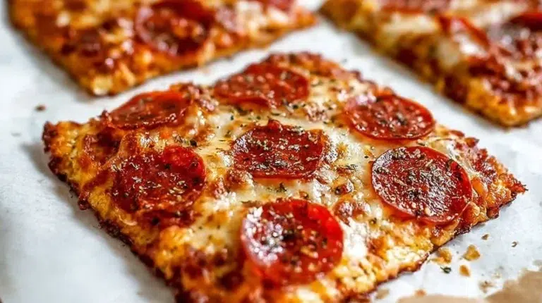 Crispy chicken-crust pizza topped with fresh ingredients and cheese