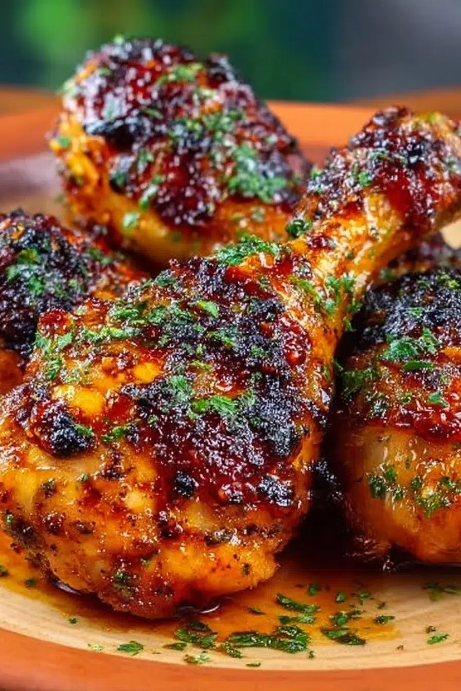 Crispy Oven Baked Honey Garlic Chicken Legs Easy Sticky Soy Glaze Recipe