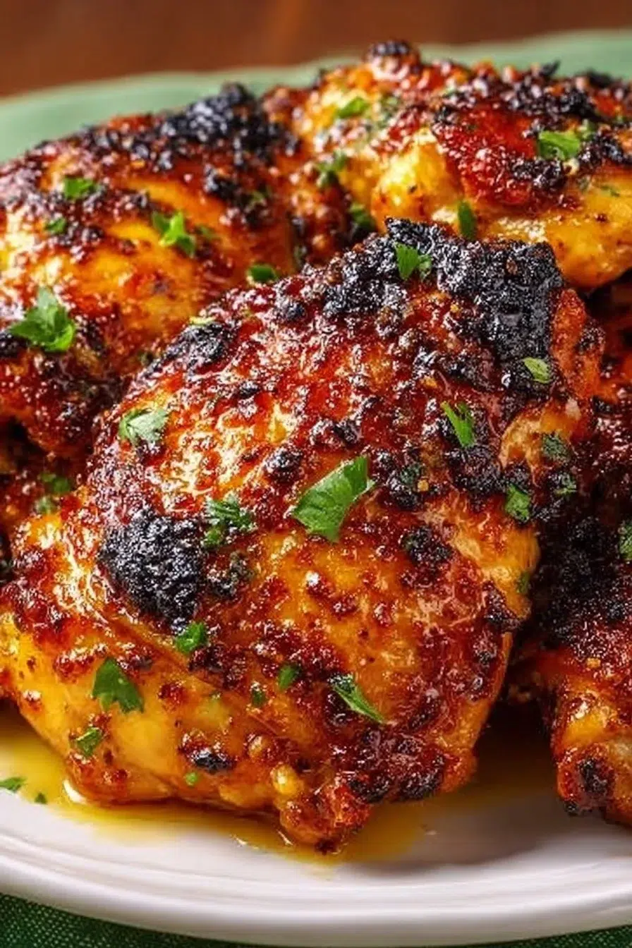 Golden Air Fryer Honey Mustard Chicken Thighs