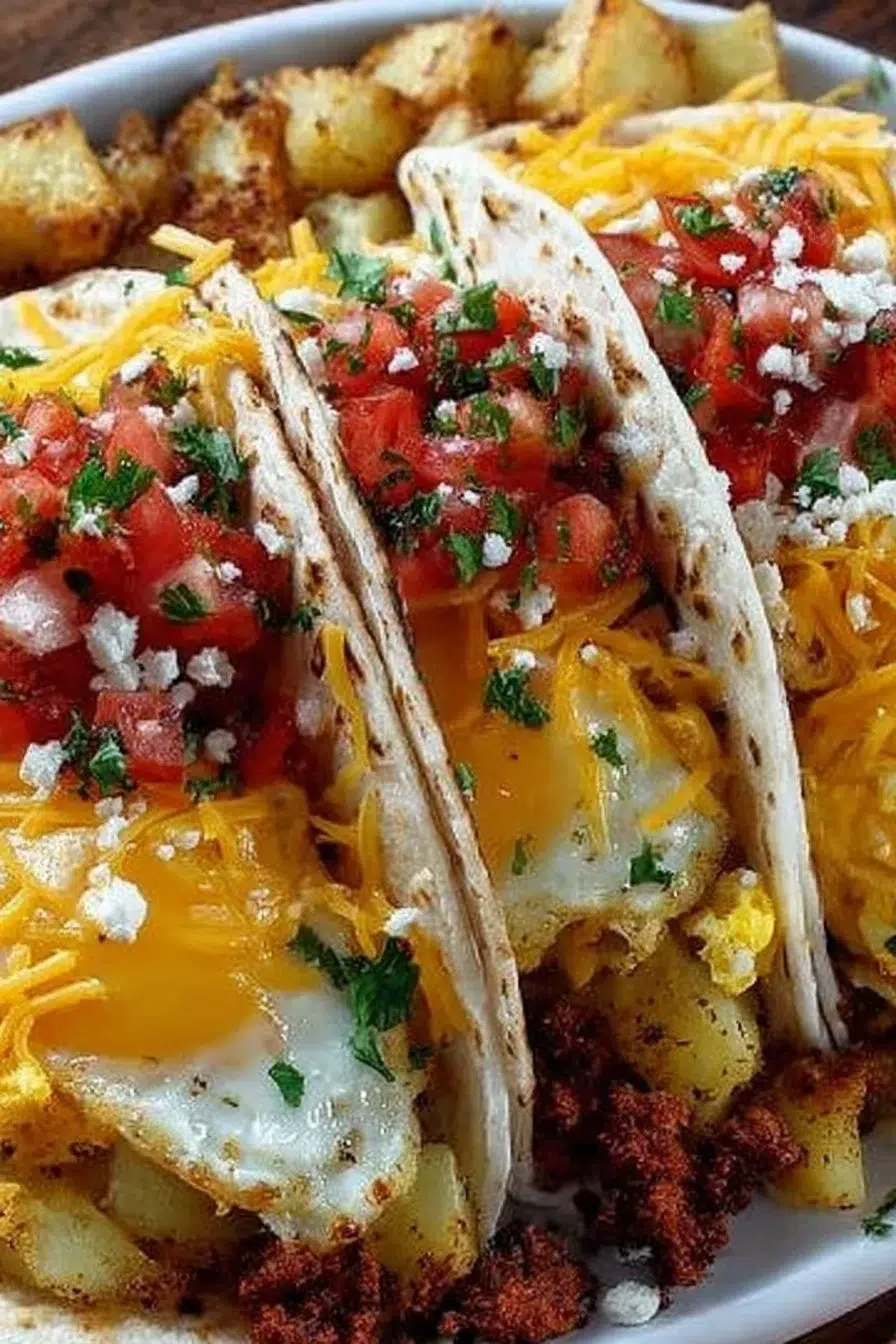 Potato, Egg, and Cheese Breakfast Tacos