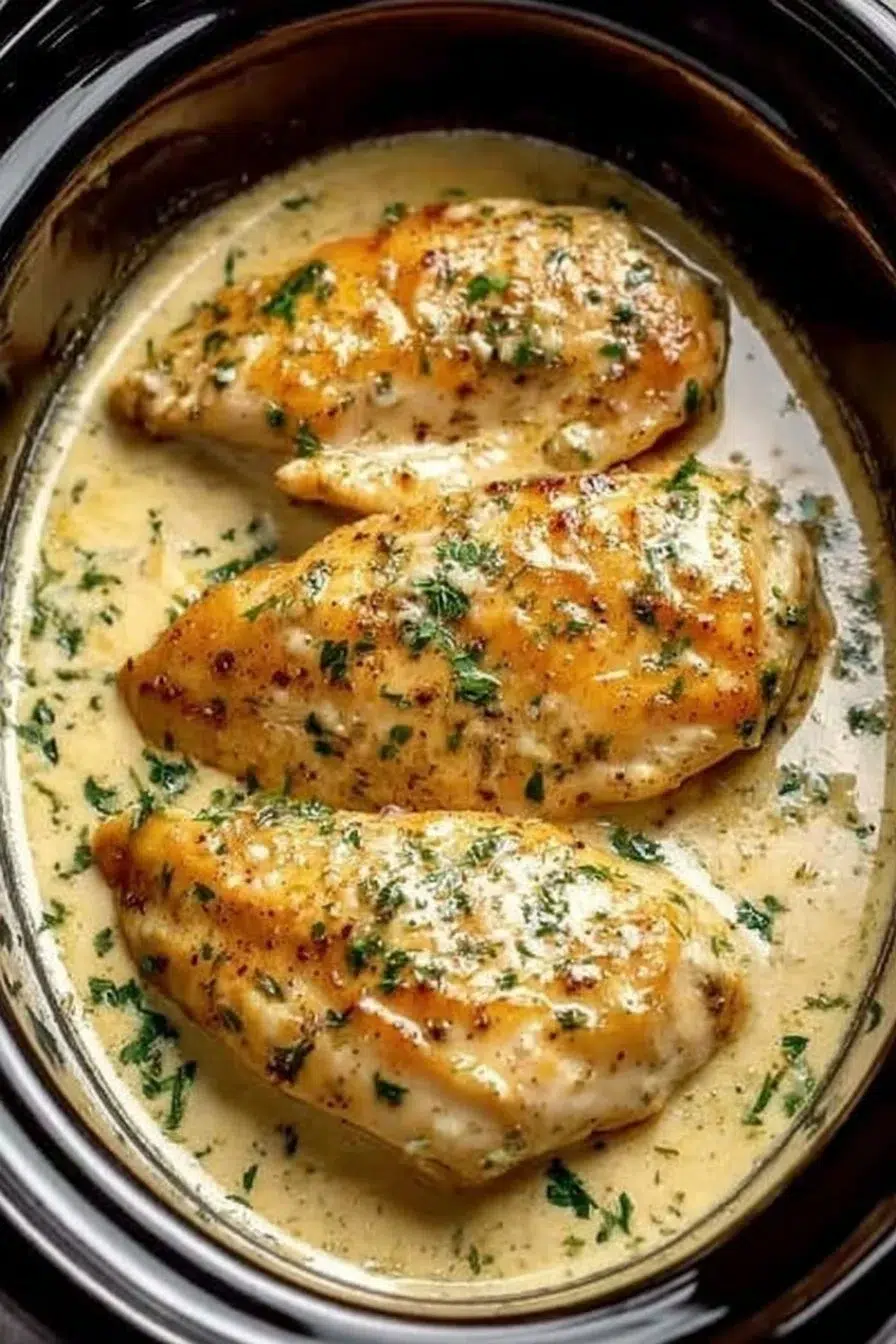Crockpot Creamy Garlic Parmesan Chicken