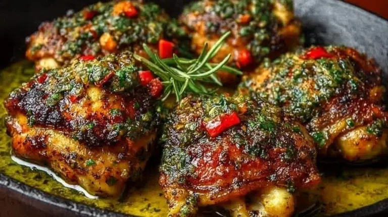 Cuban Mojo Chicken Thighs with garlic and citrus marinade