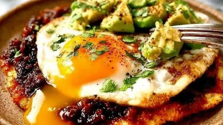 Delicious huevos rancheros served with fresh ingredients and vibrant colors