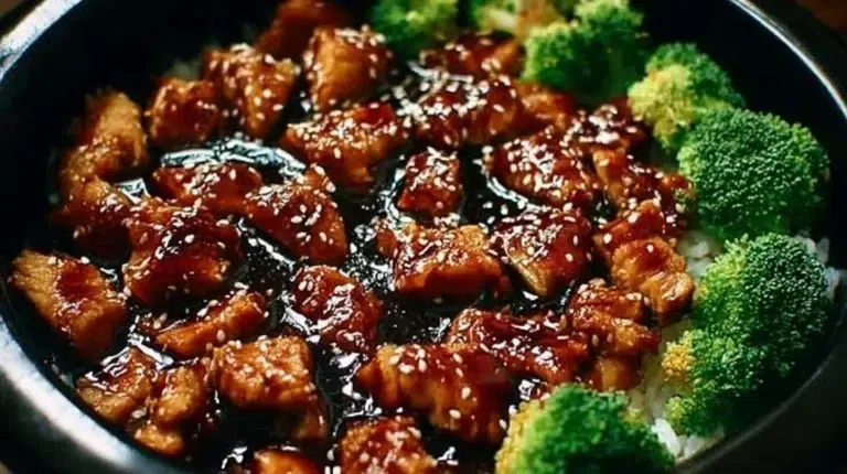 Delicious homemade teriyaki chicken served with rice and vegetables