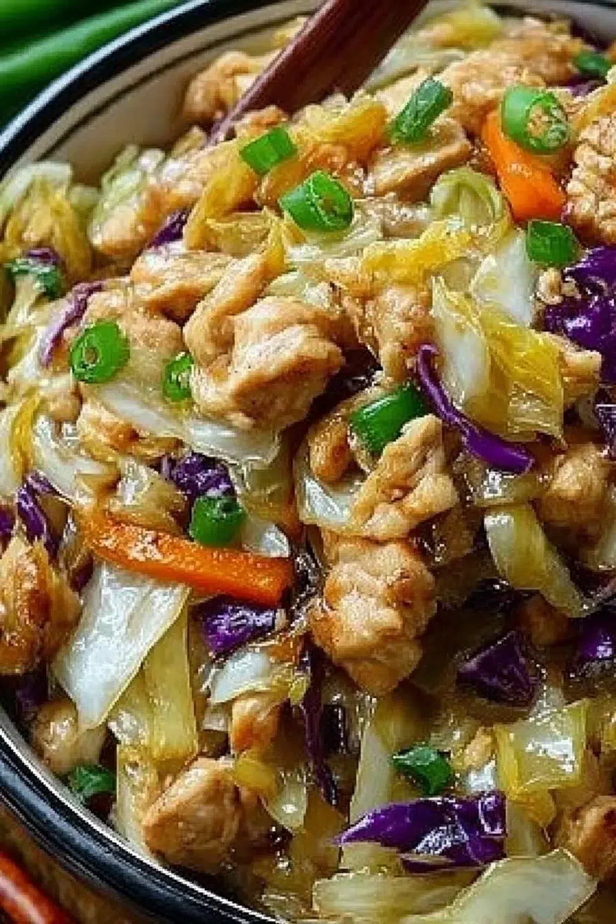 Egg Roll Bowls with Chicken and Cabbage