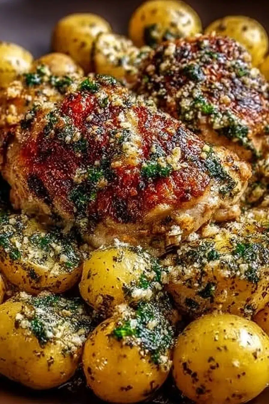 Garlic Parmesan Crockpot Chicken & Potatoes