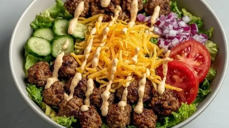 Healthy burger bowls with fresh vegetables and lean protein for a nutritious meal