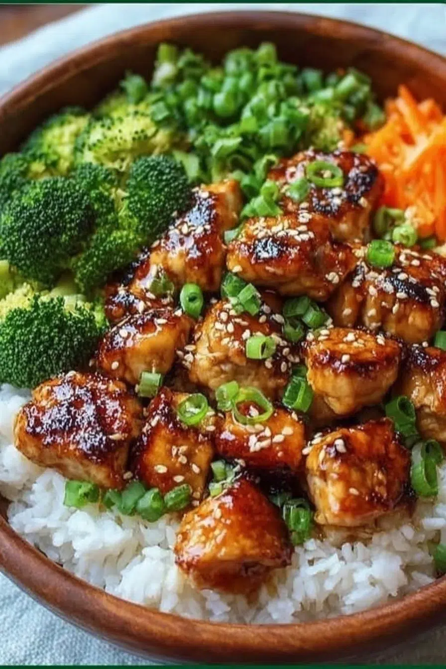 Honey Garlic Chicken Rice Bowl