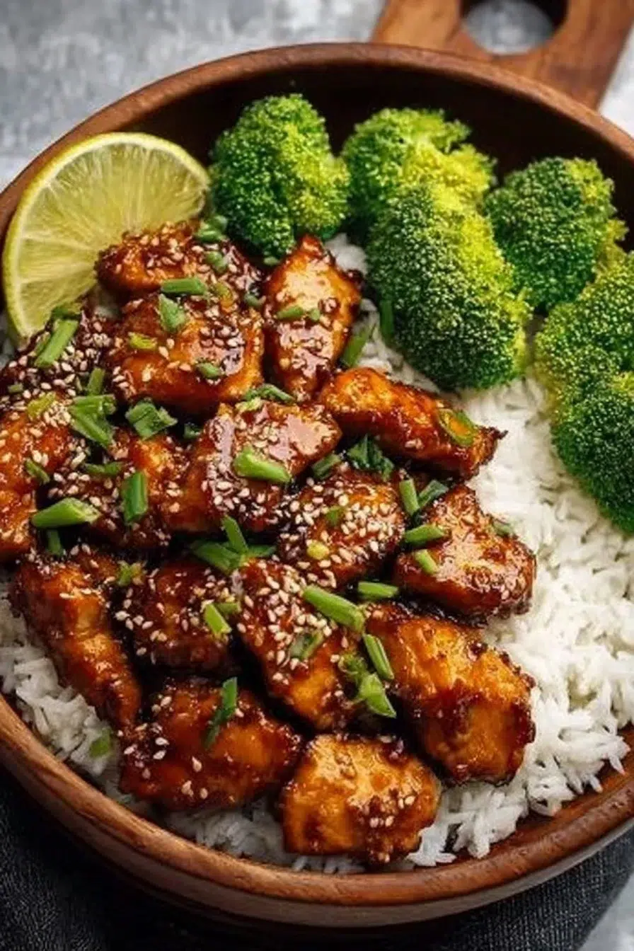 Honey Garlic Chicken Rice Bowls