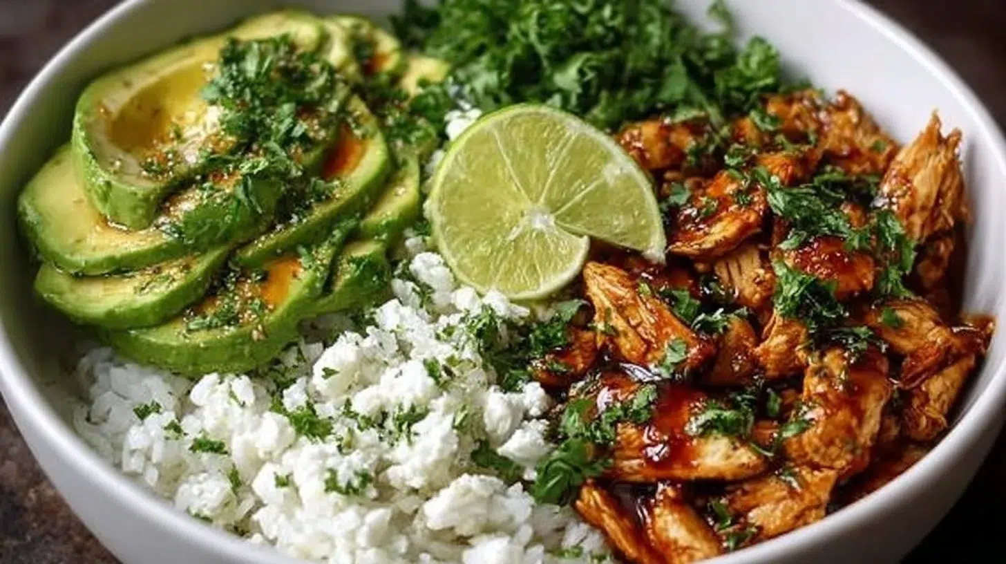 Honey Lime Chicken served with Avocado Rice Bowl for a nutritious dinner