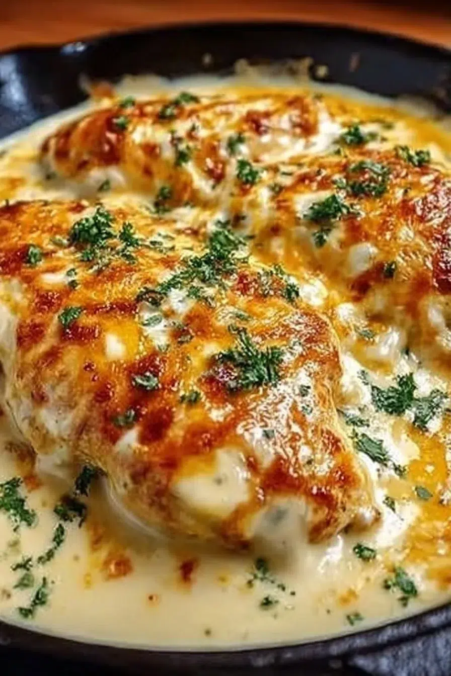 Indulge in Smothered Cheesy Sour Cream Chicken