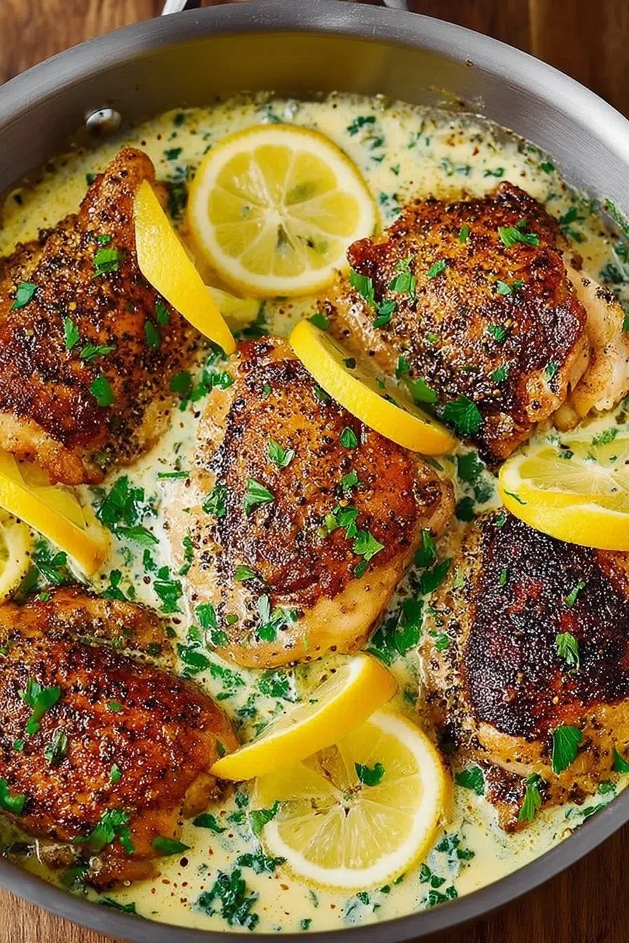 Lemon Pepper Chicken with Creamy Garlic-Lemon Sauce