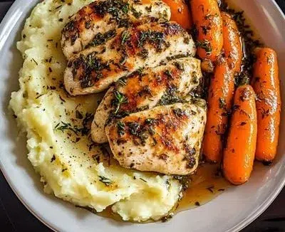 Make Garlic Herb Chicken with Mashed Potatoes and Glazed Carrots Tonight!