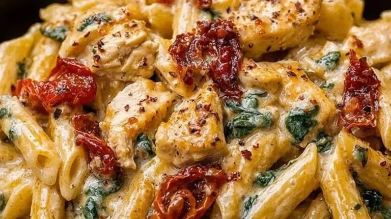 Delicious Marry Me Chicken Pasta served with fresh herbs and parmesan