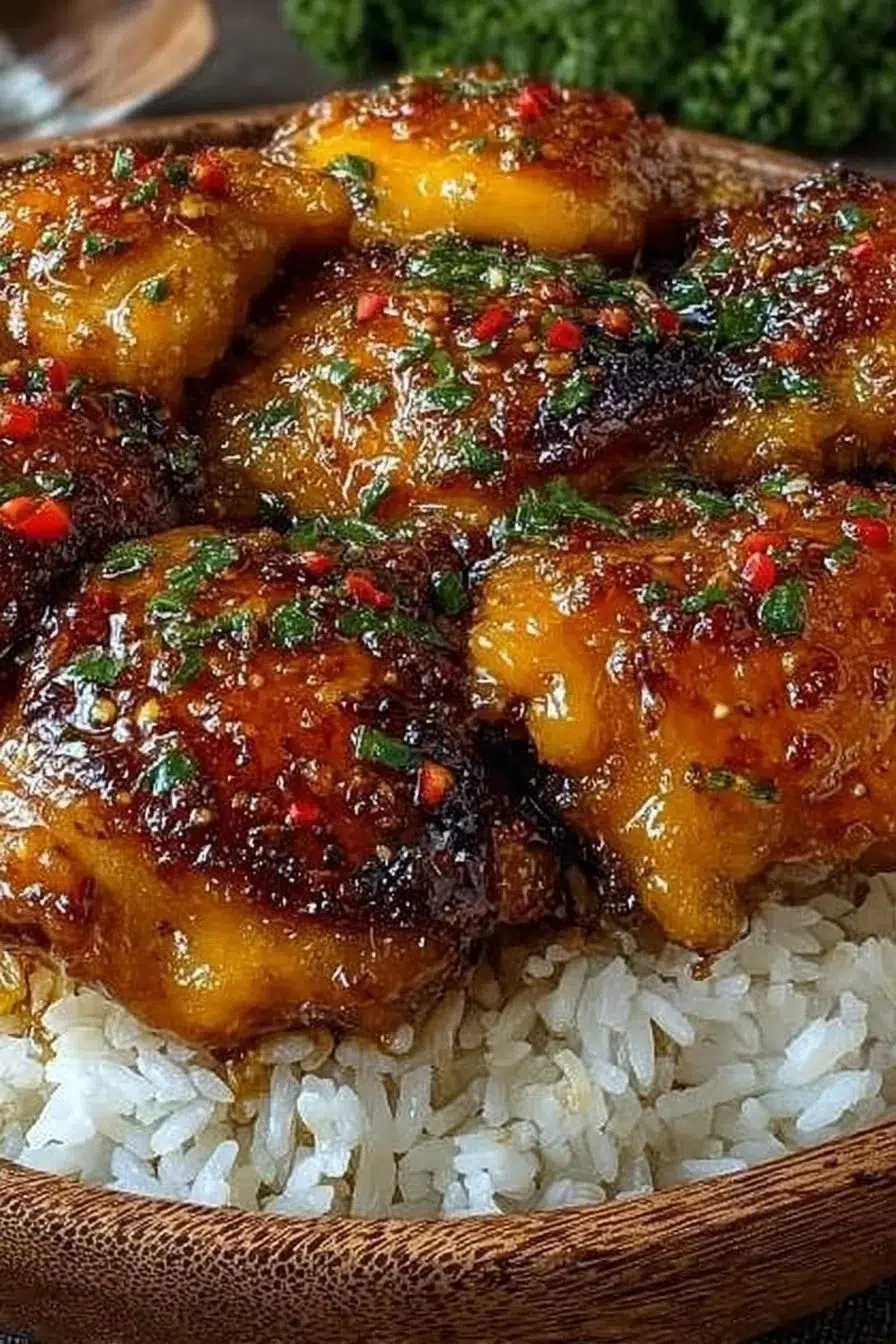 Honey Garlic Chicken Thighs Recipe 30-Minute Easy Family Dinner with Rice