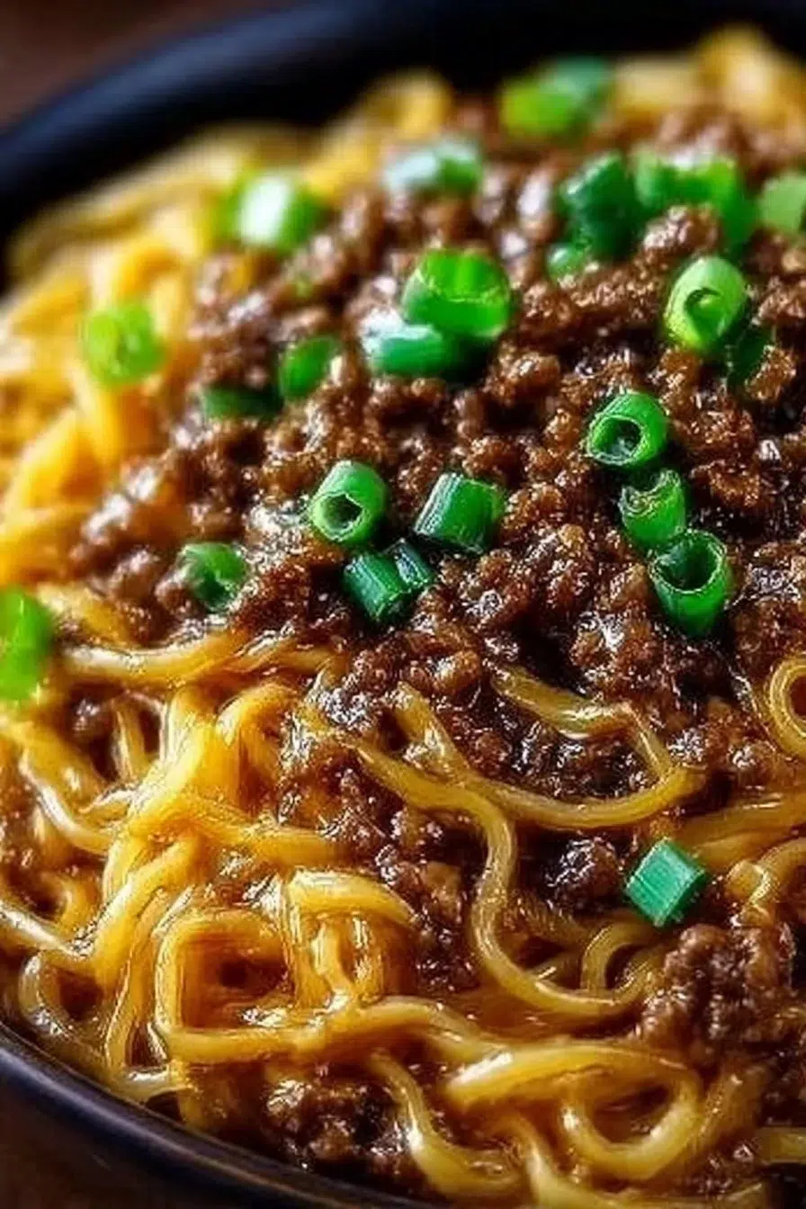 Mongolian Ground Beef Noodles