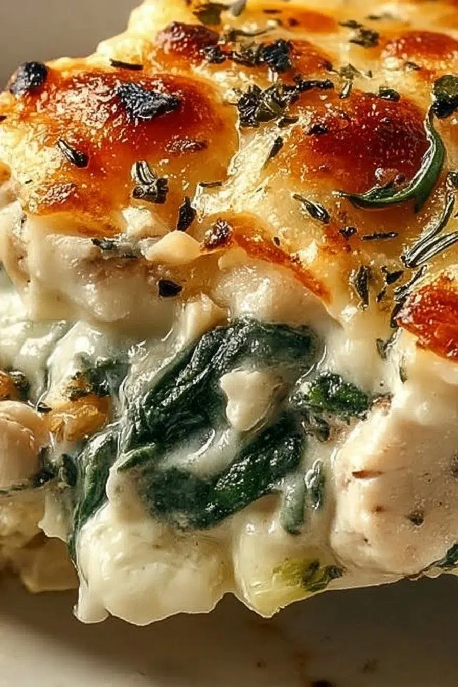 Chicken and Spinach Casserole with Cream Cheese