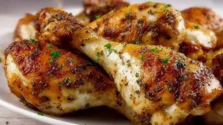 Oven-baked chicken legs recipe: juicy and crispy serving suggestion