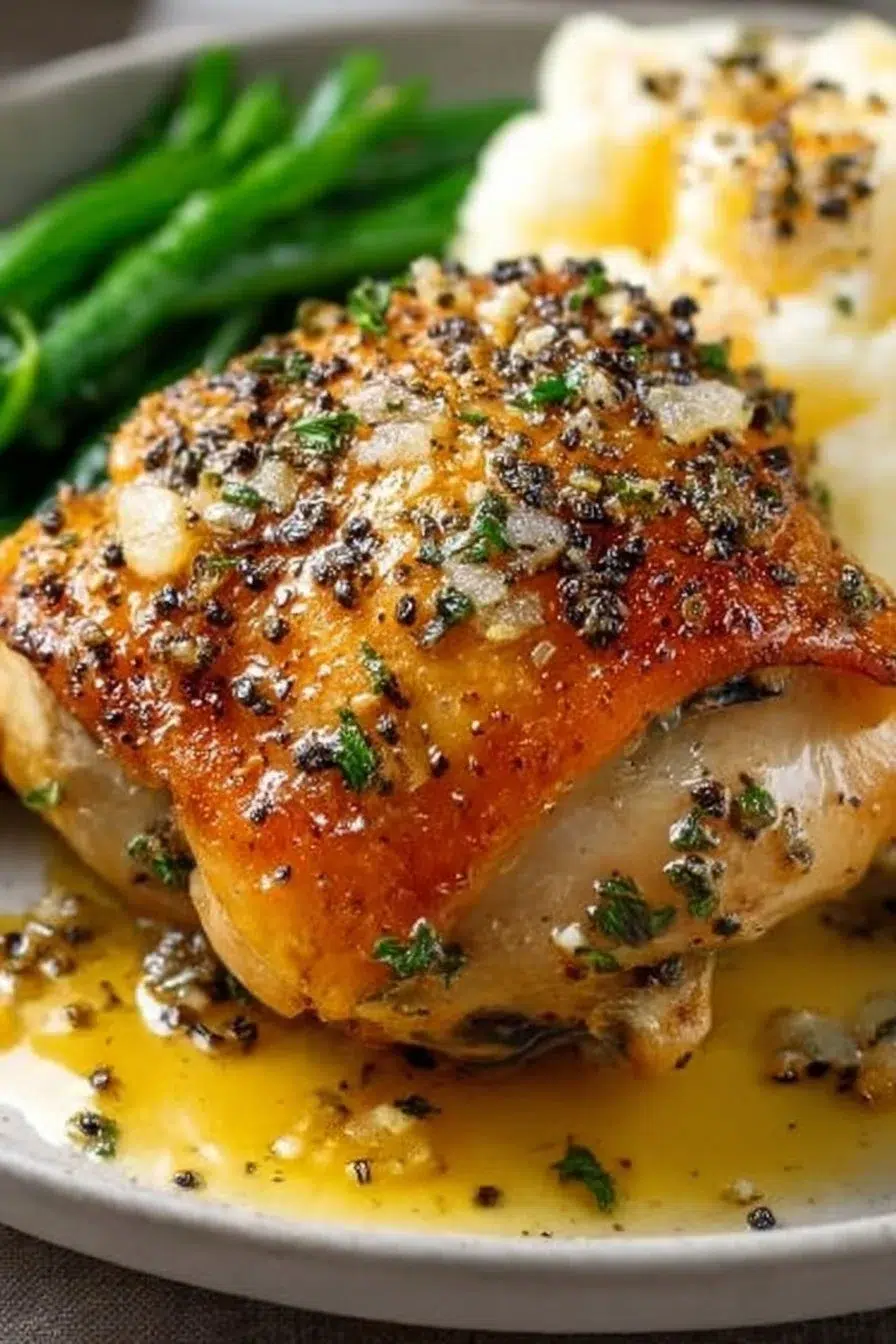 Oven Baked Garlic Butter Chicken Thighs