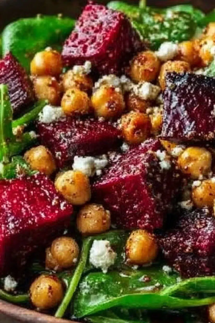Roasted Beet, Arugula, and Chickpea Salad