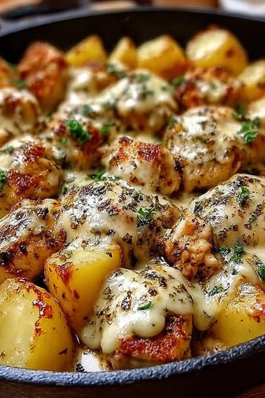Crockpot Garlic Parmesan Chicken and Potatoes