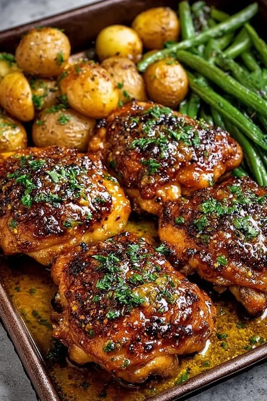 Honey Mustard Glazed Chicken Thighs