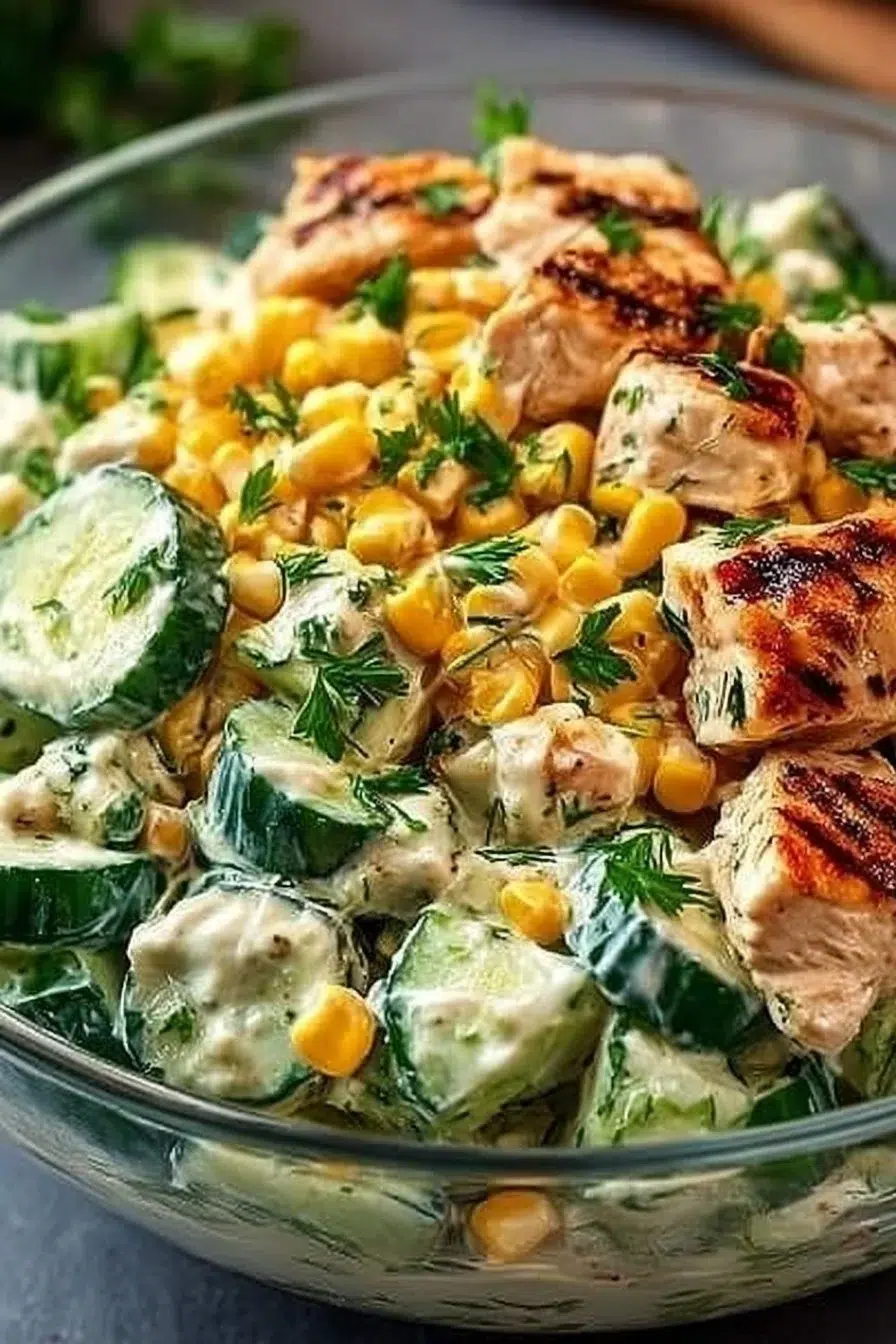 Street Corn Creamy Cucumber Chicken Salad: An Amazing Ultimate Recipe