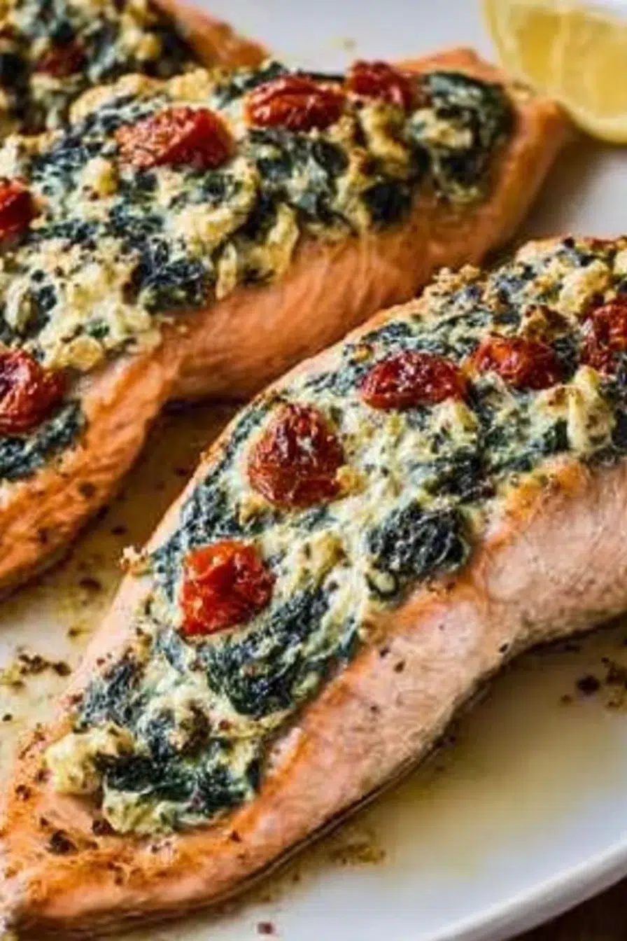 Stuffed Salmon With Spinach & Feta (30 minutes!)