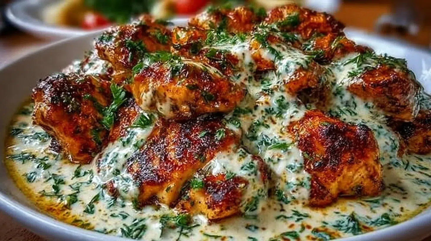 Turkish Chicken served with creamy white sauce