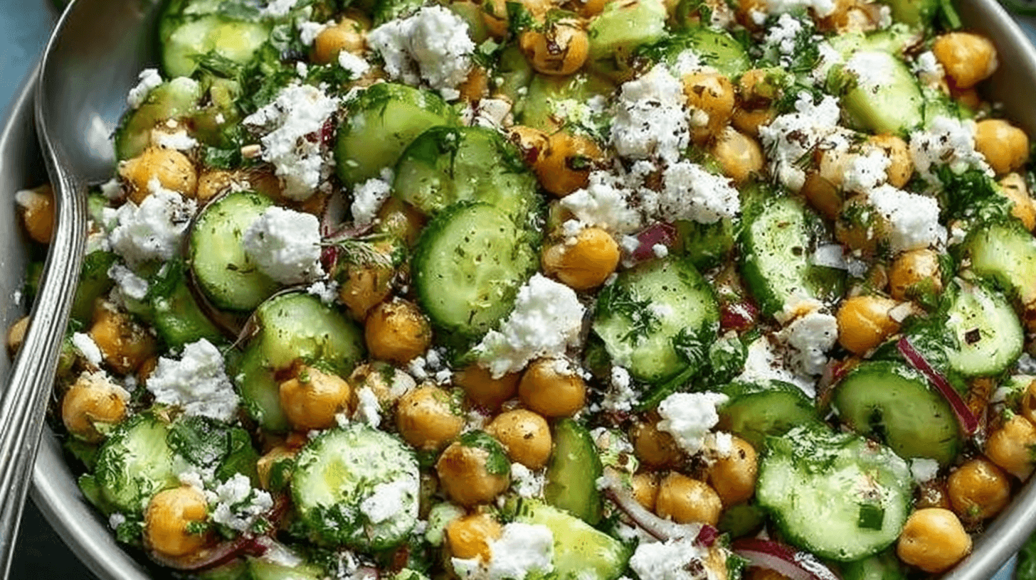 Cucumber Chickpea Feta Salad