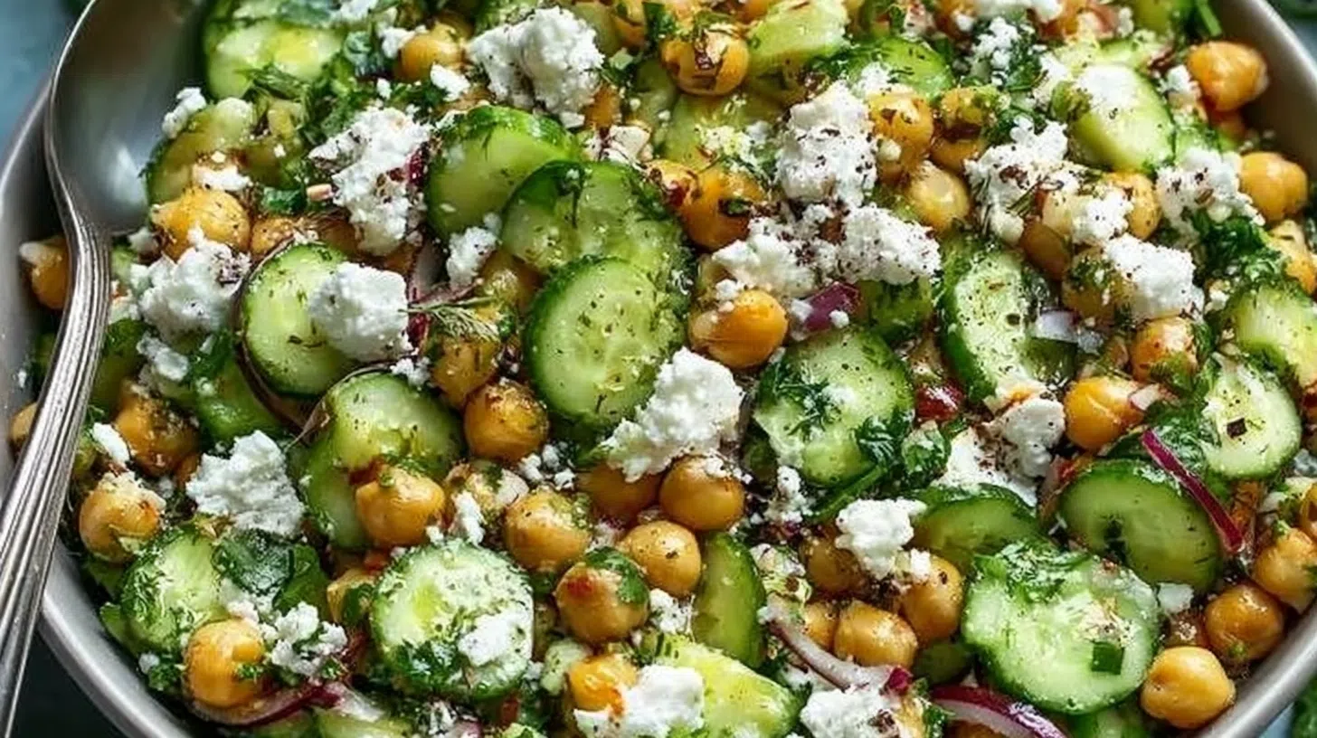 Cucumber Chickpea Feta Salad