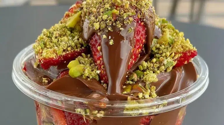 Gourmet chocolate strawberries from Dubai, beautifully presented as truffle delights.