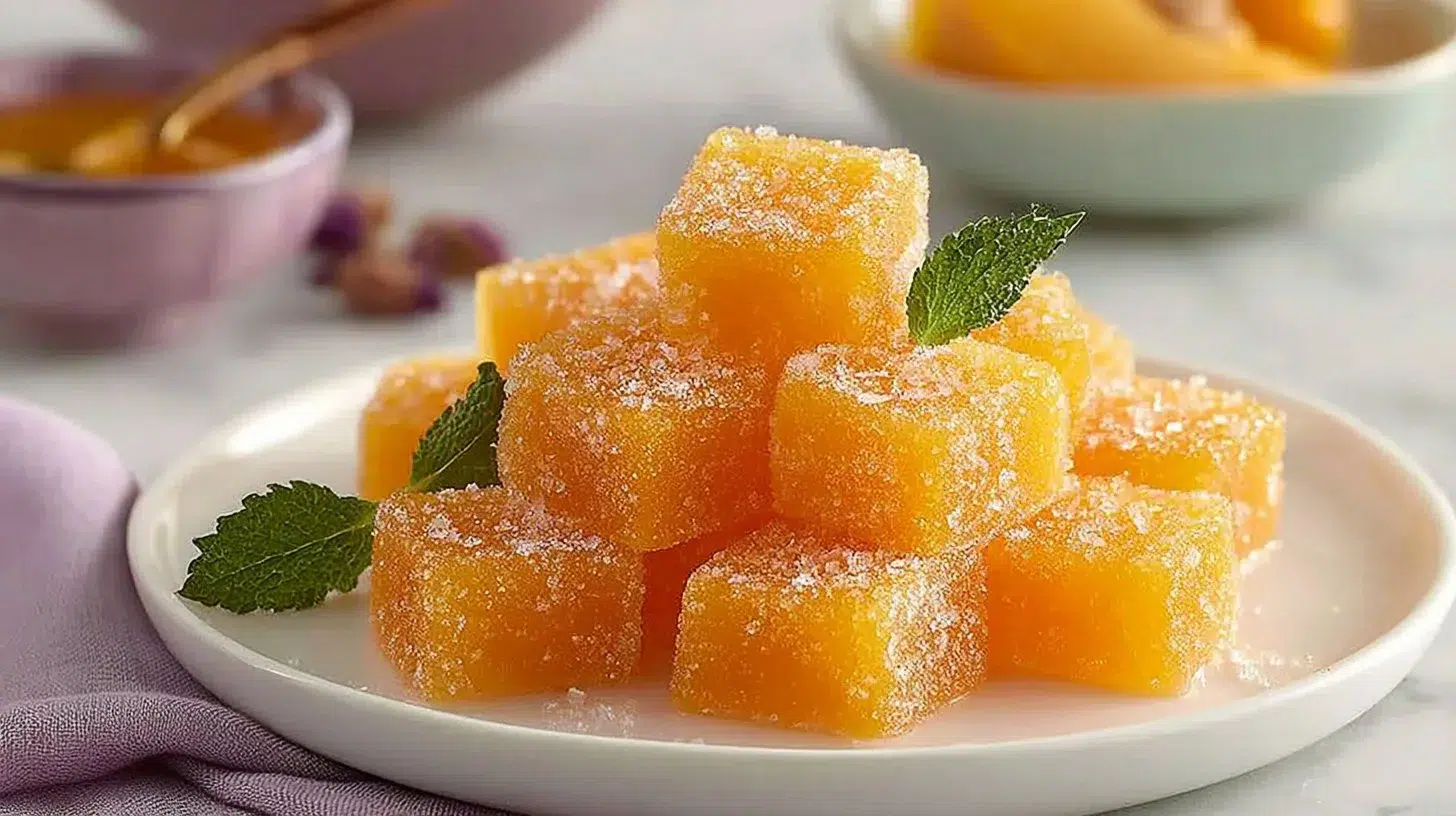 Delicious apricot delight dessert served on a plate with fresh apricots