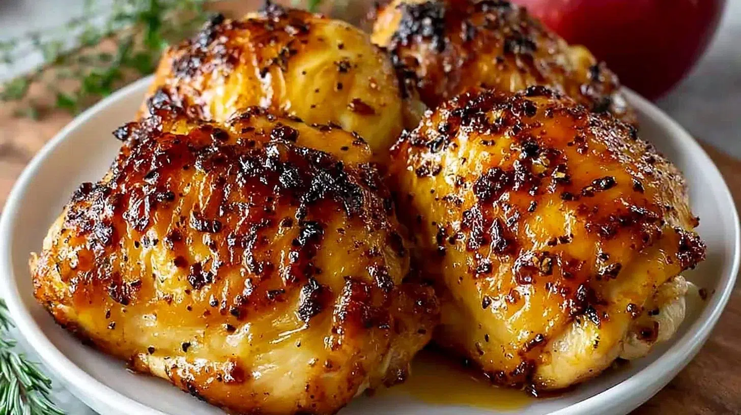 Marinated chicken pieces with apple cider vinegar in a bowl
