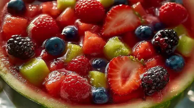 Refreshing Watermelon Moscato fruit bowl for summer parties.